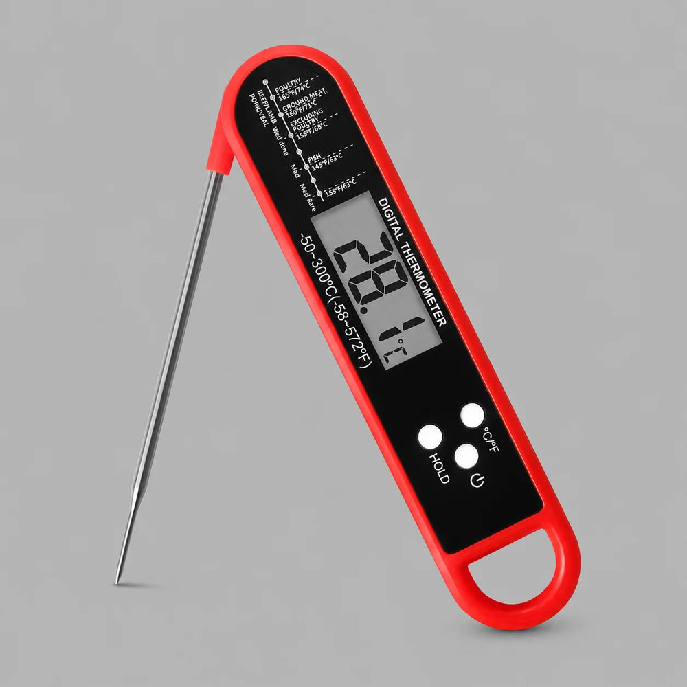 Digitale barbecuethermometer met inklapbare meetsonde