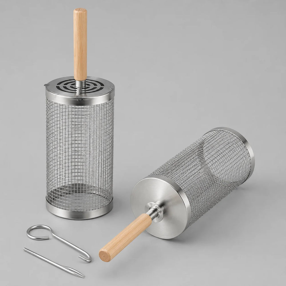 Ronde grillmand van roestvrij staal – 2 maten