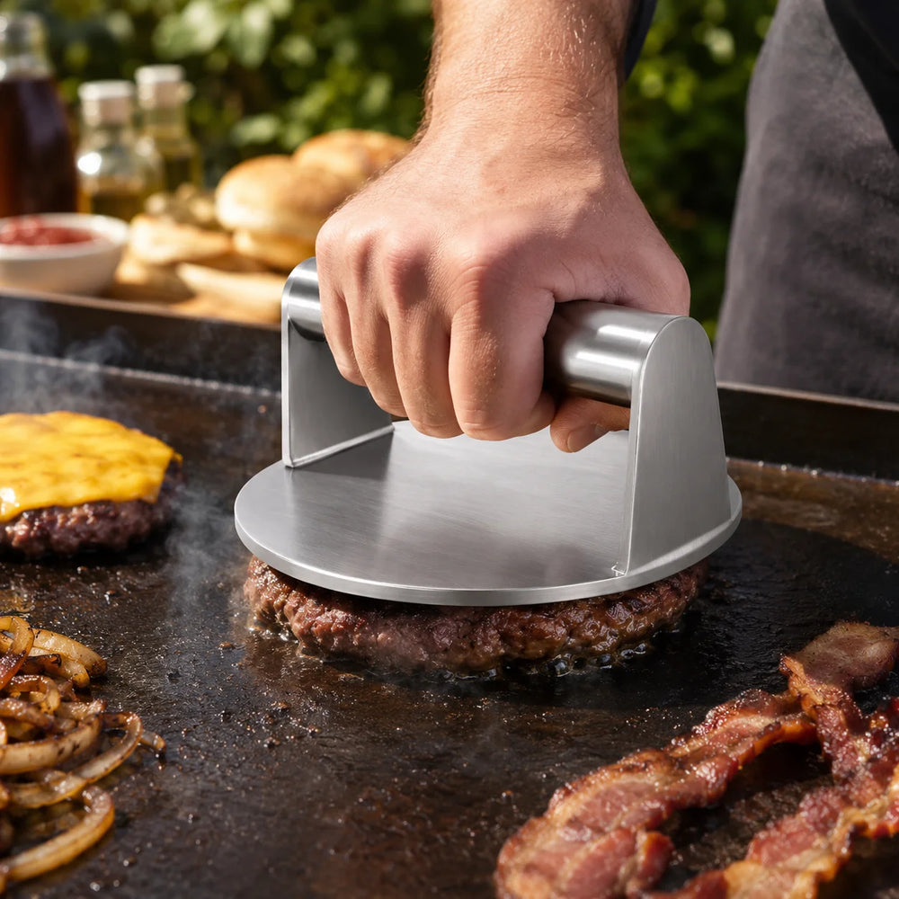 Smashburgerpers van roestvrij staal